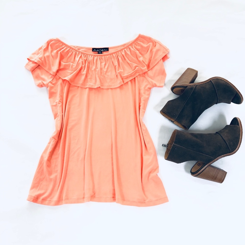 A & A COLLECTION - OFF THE SHOULDER RUFFLED BLOUSE - (#0623)